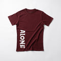 Burgundy 'ALONE' Side-Print Tee