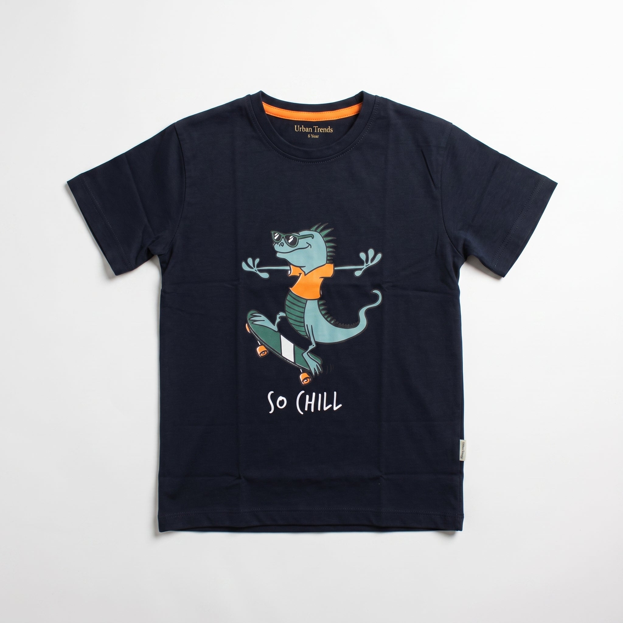 Navy 'So Chill' Skateboard Iguana Tee