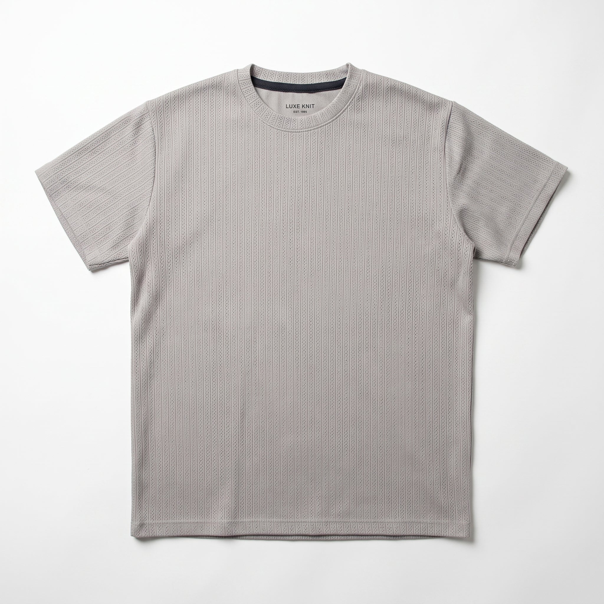 Light Grey Textured Ribbed Tee