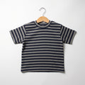 Charcoal & Navy Striped Crewneck Tee