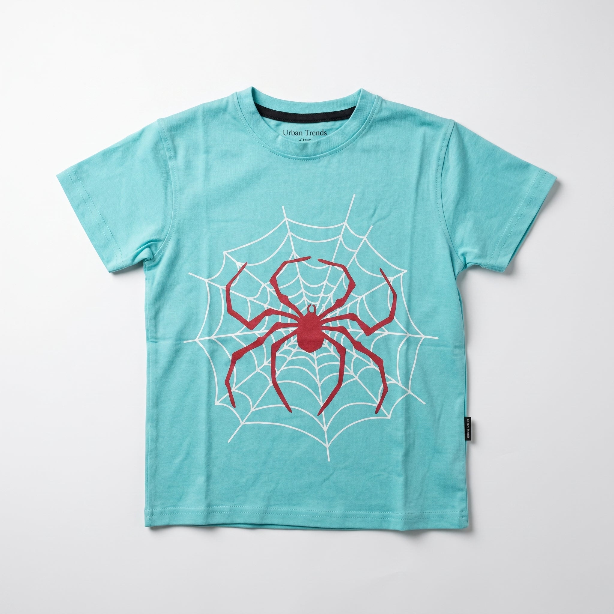 Aqua Blue Spiderman Web Tee