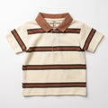 Cream & Brown Striped Polo