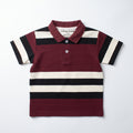 Burgundy & Black Striped Polo