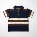 Navy & Cocoa Striped Polo
