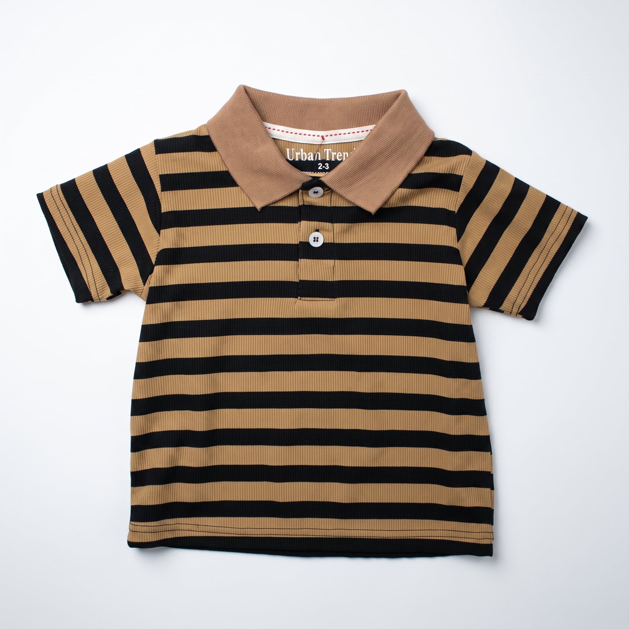 Brown & Black Striped Polo