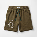 Olive Teddy Bear Fleece Shorts