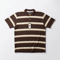 Brown & Cream Striped Polo Shirt