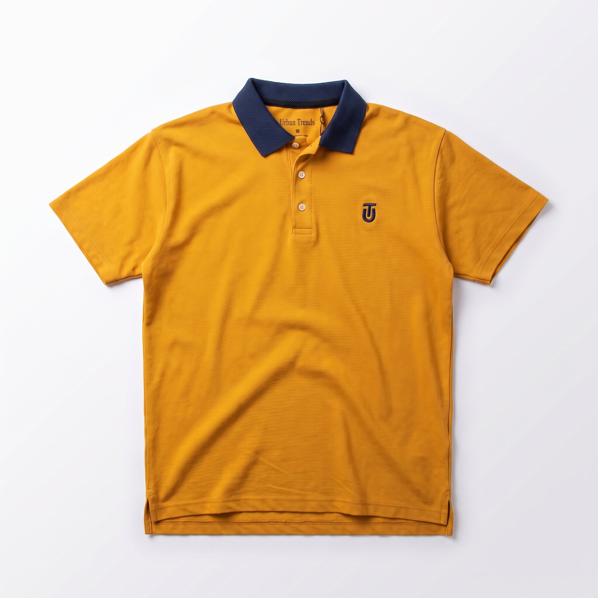 Mustard Yellow Contrast Collar Polo