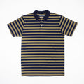 Olive Green & Navy Striped Polo