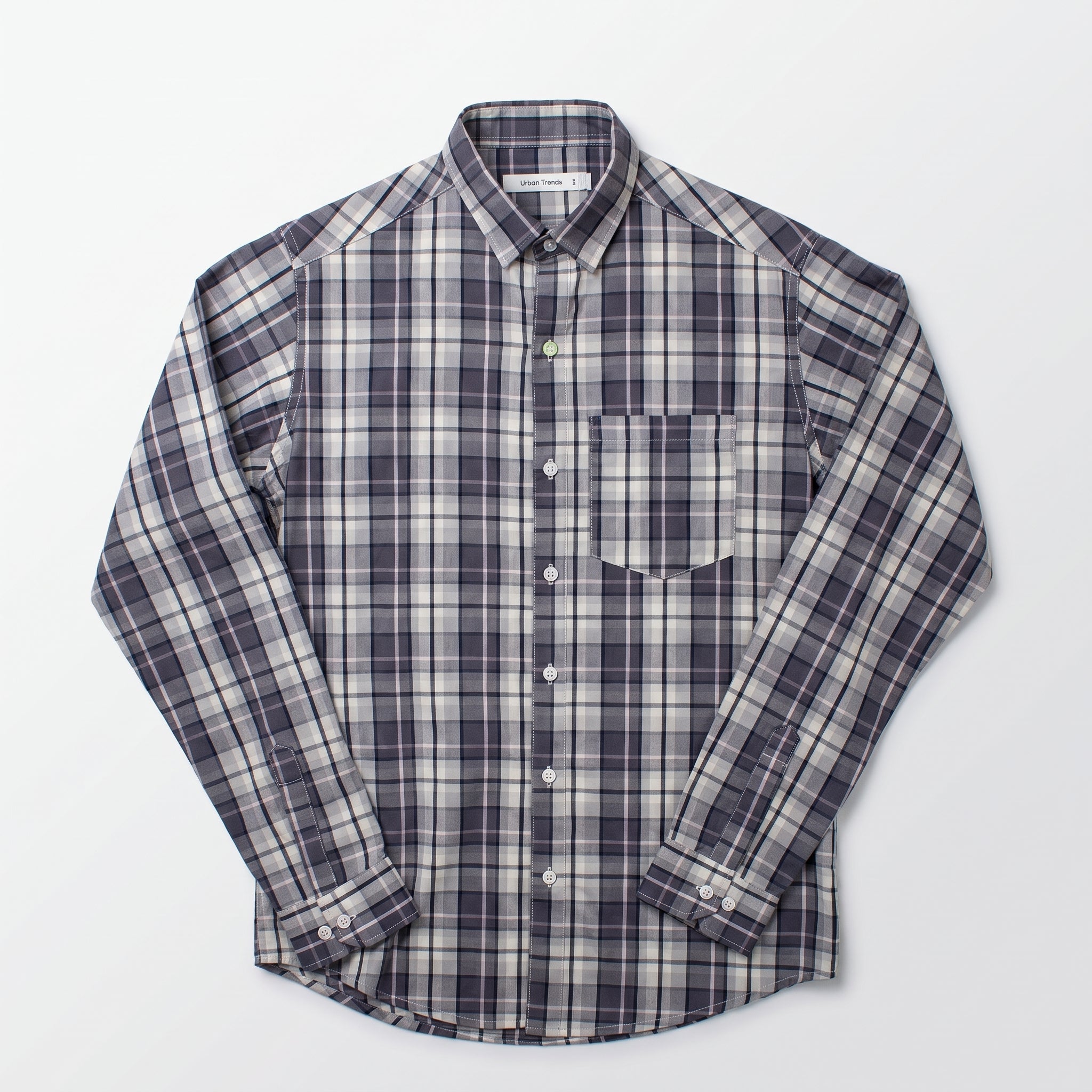 Grey Plaid Check Shirt