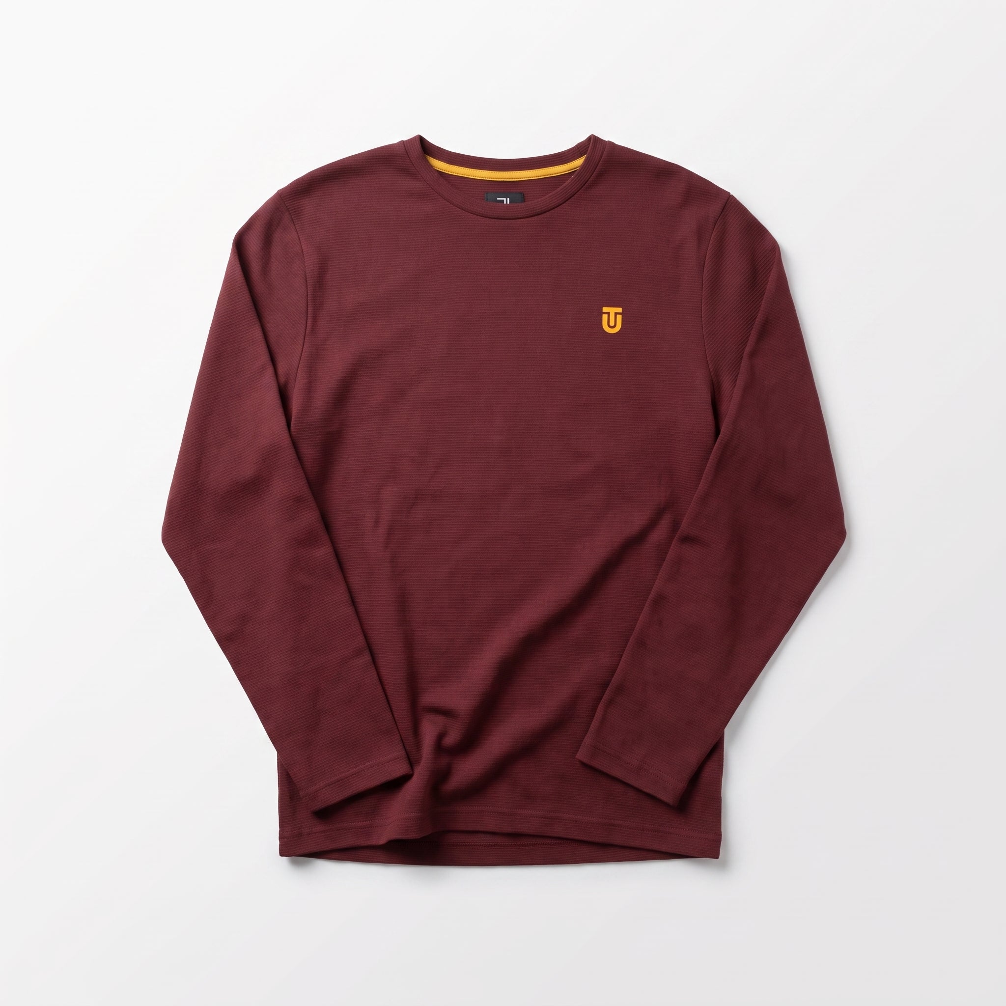 Burgundy Long-Sleeve Crewneck Top