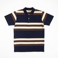 Navy & Brown Striped Casual Polo