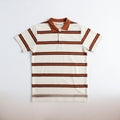 Cream & Terracotta Striped Polo