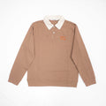 Beige Long-Sleeve Rugby Polo