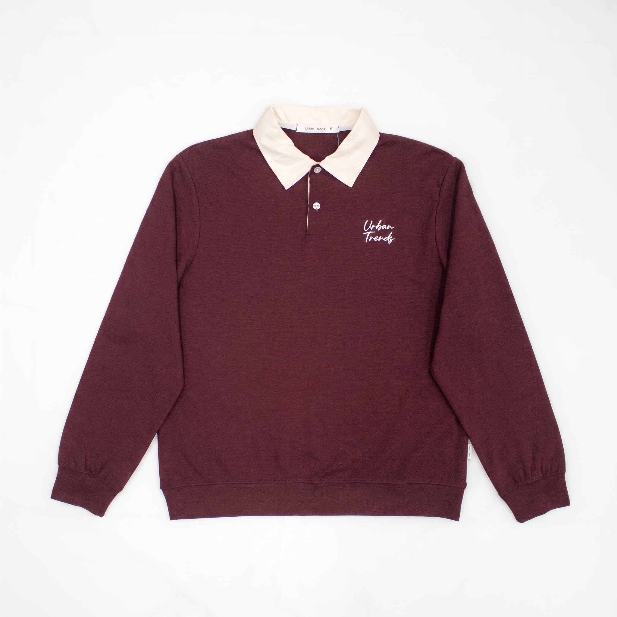 Burgundy Long-Sleeve Rugby Polo