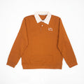 Rust Orange Long-Sleeve Rugby Polo