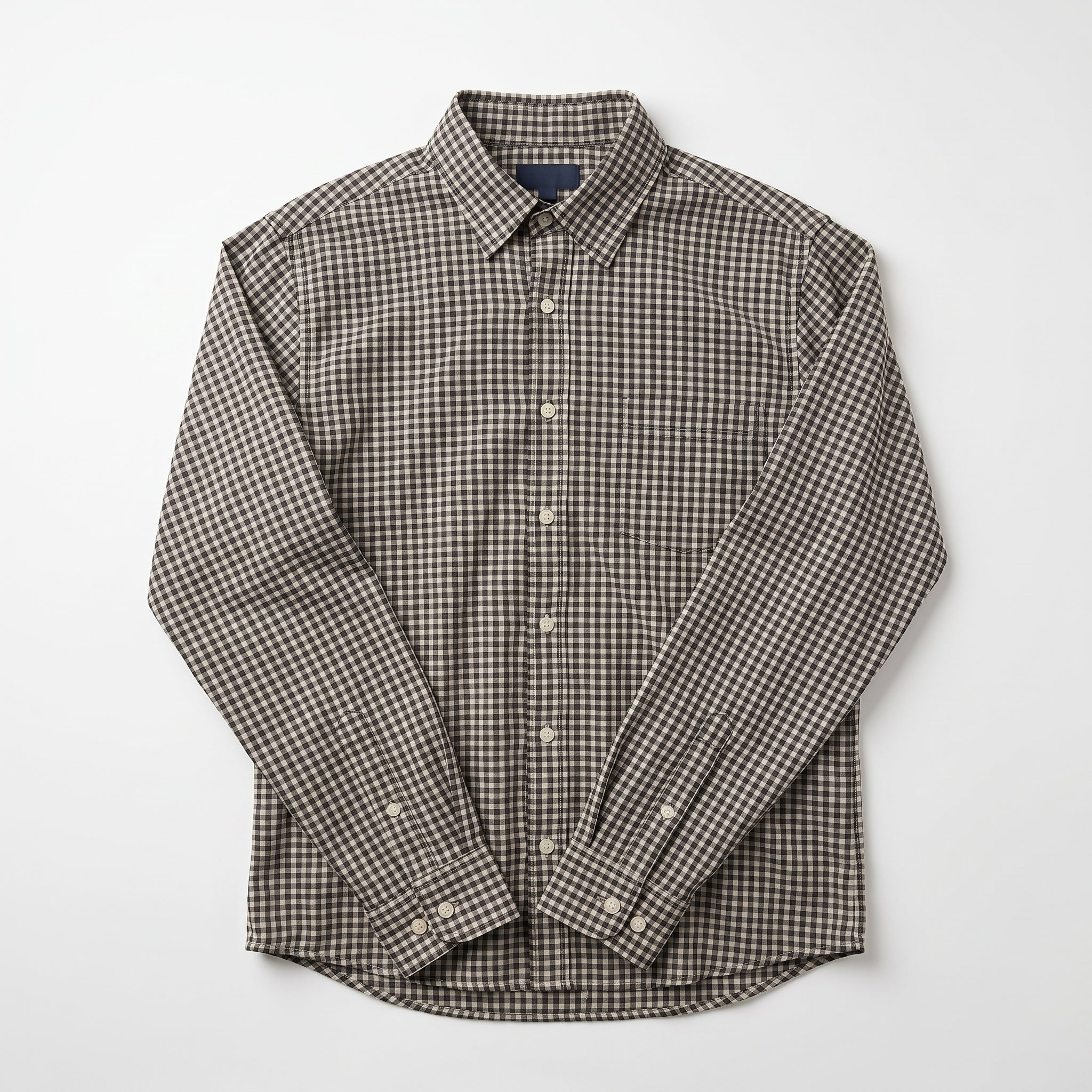 Black Gingham Check Shirt