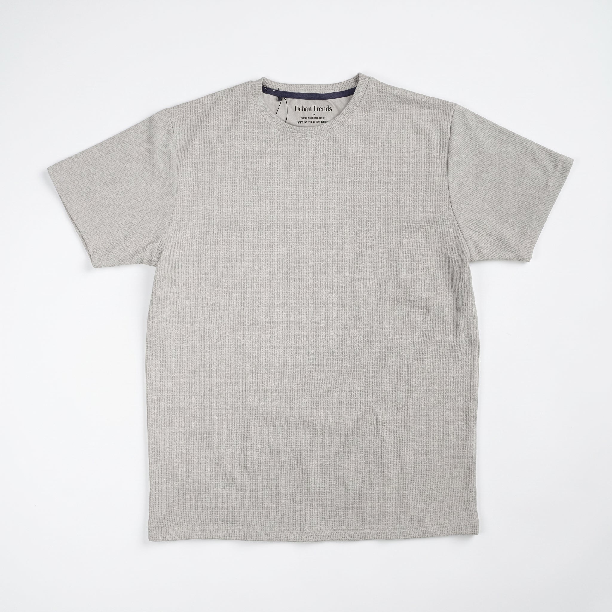 Light Grey Waffle-Knit Crewneck Tee